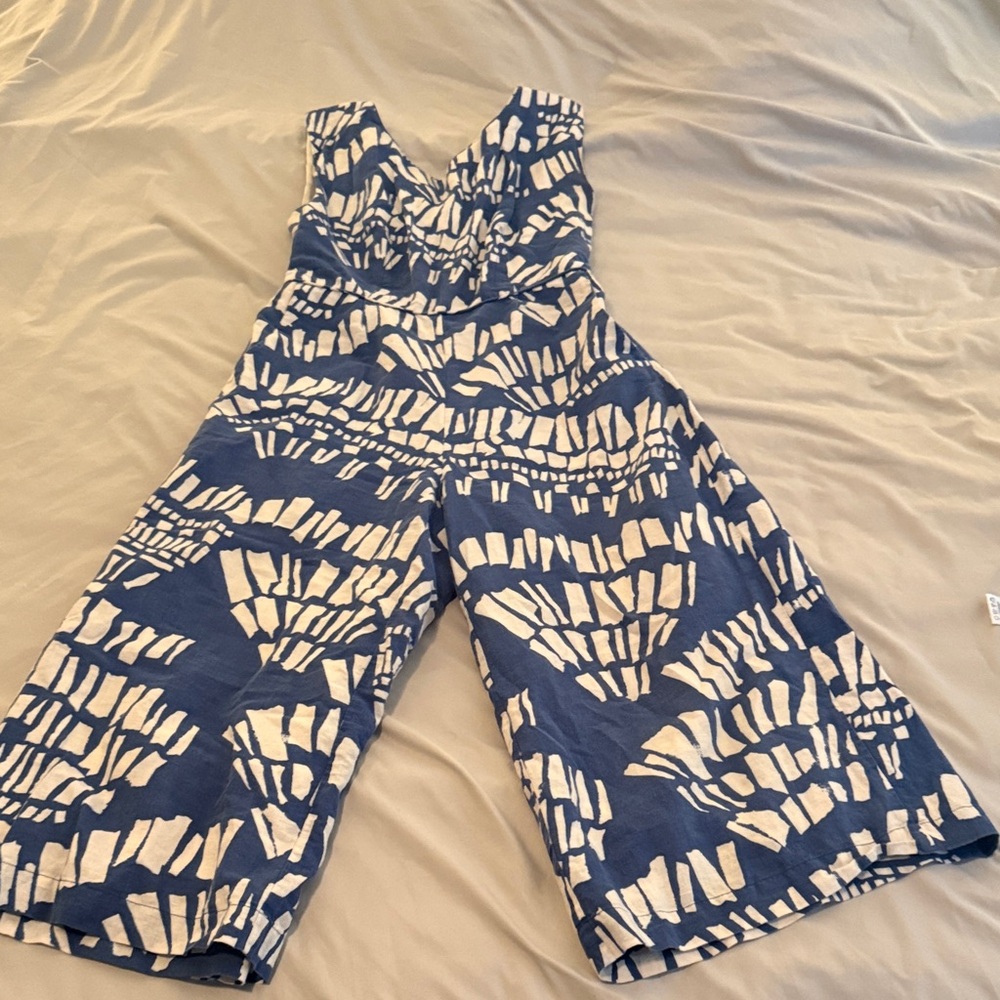 Corey Lynn Calter Navy and White sleeveless One Piece